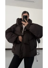 Zr Oversize Puffer Mont - Kahve