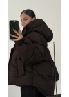 Zr Oversize Puffer Mont - Kahve
