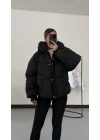 Zr Oversize Puffer Mont - Siyah