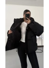 Zr Oversize Puffer Mont - Siyah