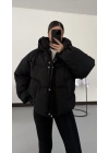 Zr Oversize Puffer Mont - Siyah