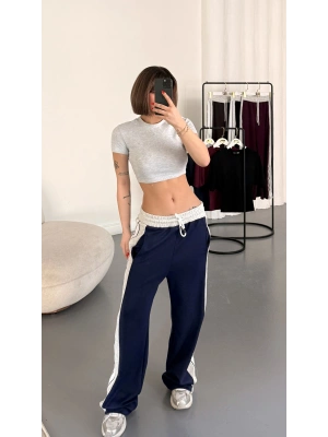 Finn Şeritli Salaş Eşofman - Lacivert