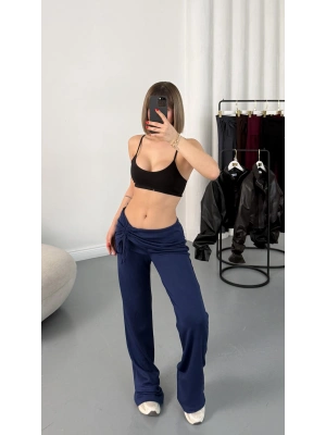 Mila Bel Büzgülü Oys Pantolon - Lacivert