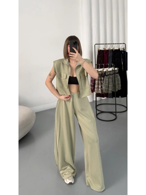 Isabel Yelekli Eşofman Takım - Haki