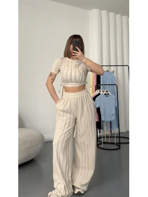 Molly Büzgülü Takım - Bej