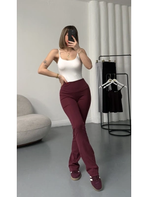 Loren İspanyol Tayt Pantolon - Bordo