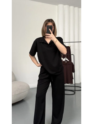 Carla Polo Yaka Takım - Siyah