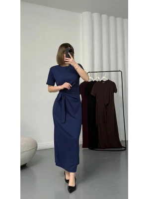 Candy Bağlamalı Elbise - Lacivert