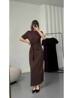 Candy Bağlamalı Elbise - Kahve
