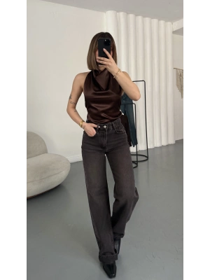 Jazz Wide Leg Jean - Kahve Yıkamalı