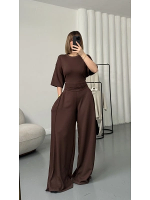 Rosa Bağlamalı Takım - Kahve