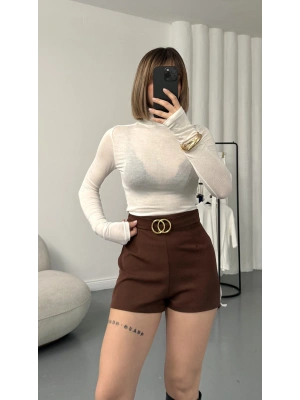 Cole Kemer Detay Şort - Kahve