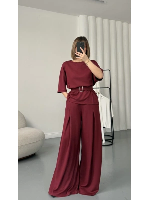 Laure Kuşaklı Takım - Bordo