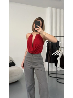 Katia Aksesuar Yaka Bluz - Kırmızı