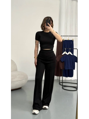 Alone Crop Takım - Siyah