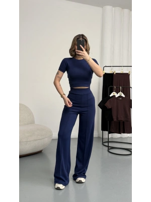 Alone Crop Takım - Lacivert