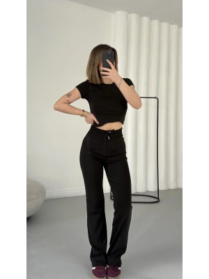 Evina Basic Crop Takım - Siyah