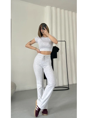 Evina Basic Crop Takım - Gri