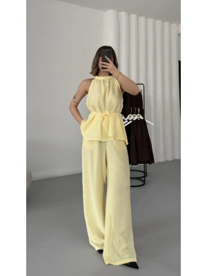 Merla Keten Takım - Sarı