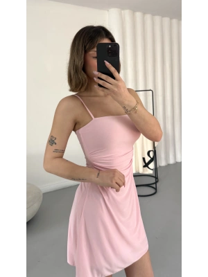 Lina İp Askılı Elbise - Pembe
