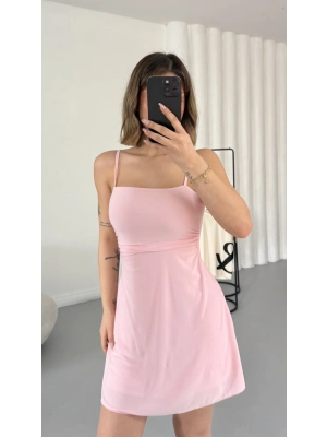 Lina İp Askılı Elbise - Pembe