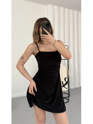 Lina İp Askılı Elbise - Siyah