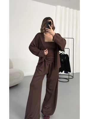 Sue Üçlü Takım - Kahve