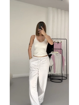 Emory İp Askılı Crop - Beyaz