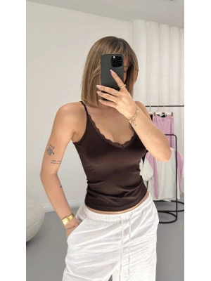 Emory İp Askılı Crop - Kahve