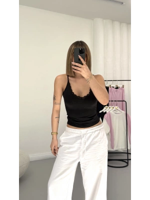 Emory İp Askılı Crop - Siyah