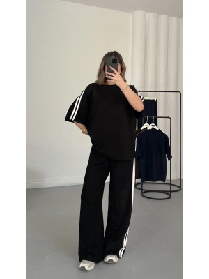 Breela Şeritli Takım - Siyah