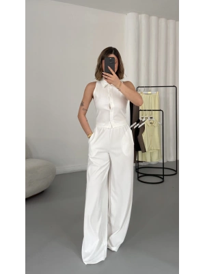 Shee Yelekli Takım - Beyaz