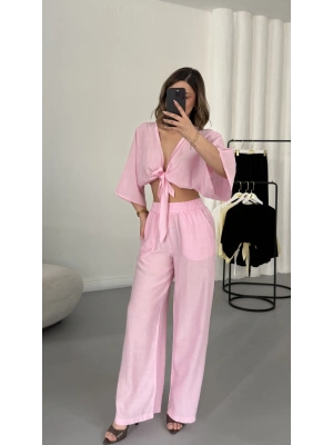 Darcy Bağlamalı Takım - Pembe