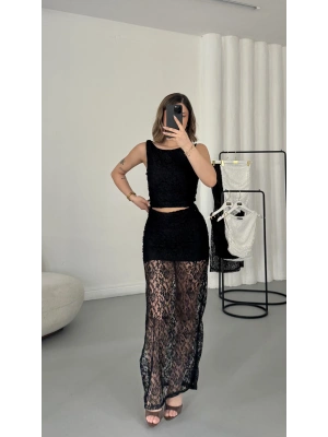 Marina Dantel Takım - Siyah