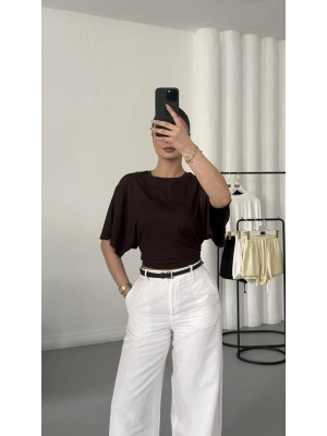 Lumia Salaş Crop - Kahve