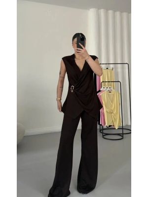 Luna Kruvaze Takım - Kahve