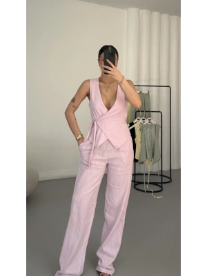 Frida Yelekli Takım - Pembe