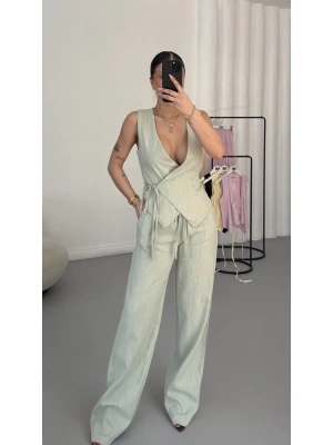 Frida Yelekli Takım - Mint Yeşili