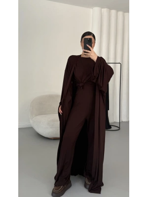 Slyvia Hırkalı Takım - Kahve
