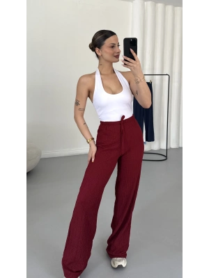 Vera Bürümcük Pantolon - Bordo