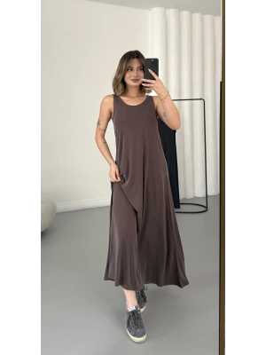 Ashley Salaş Elbise - Kahve
