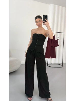 Sadie Straplez Takım - Siyah