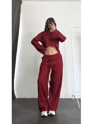 Abby İspanyol Kol Takım - Bordo