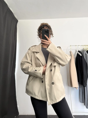 Adel Kısa Trençkot - Taş