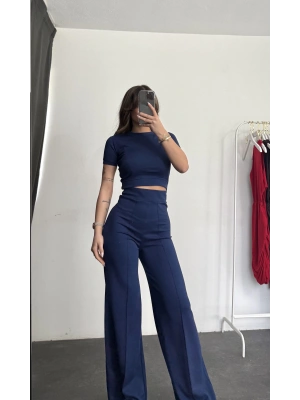 Alone Crop Takım - Lacivert