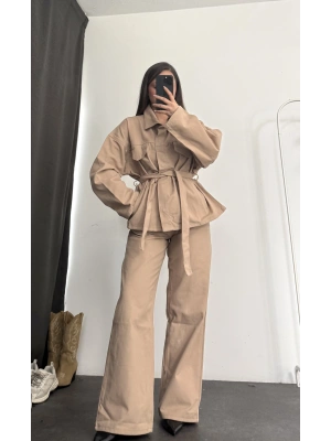 Alwin Kuşaklı Takım - Bej