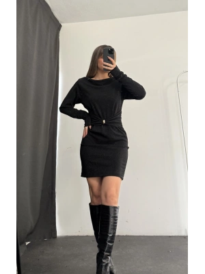 Amelie Simli Elbise - Siyah