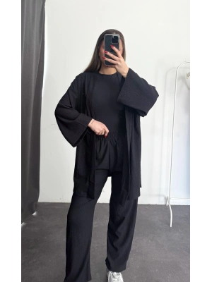 Anna Kimono Takım - Siyah
