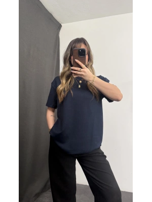 April Oversize Modal Tshirt - Lacivert