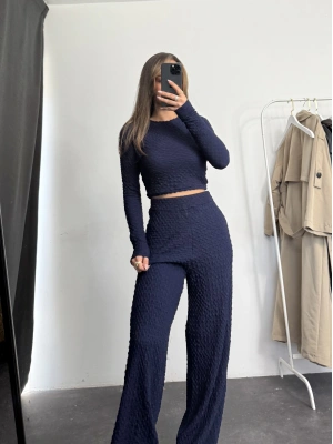 Ariel Basic Crop Takım - Lacivert